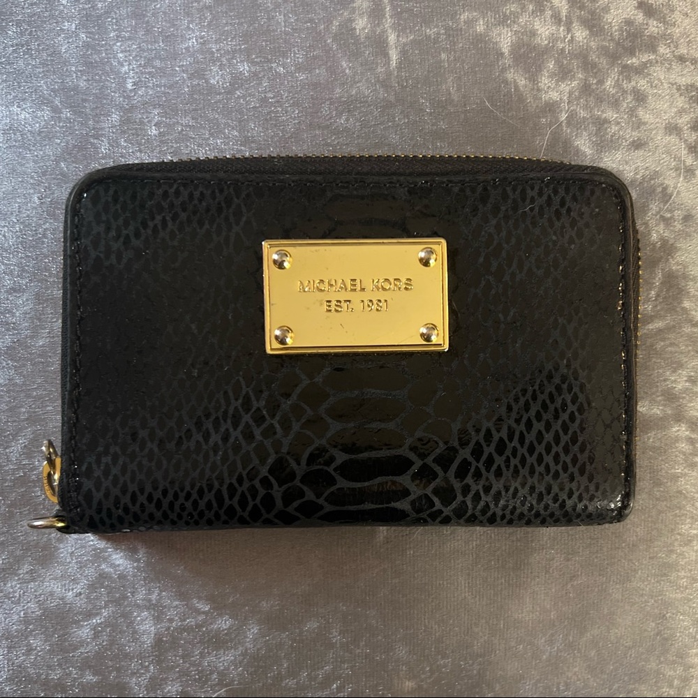 Michael Kors snakeskin leather wallet